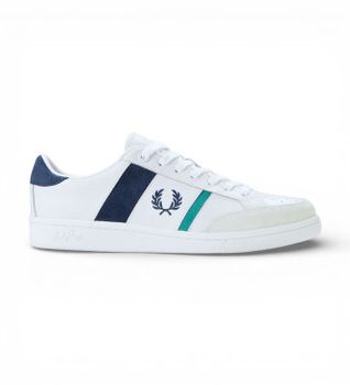 Fred Perry para hombre. B2310-100 Zapatillas de Piel B725 blanco (44), Plano, Cordones, Casual