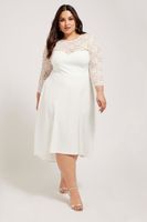 yours london vestido blanco encaje con escote corazon mujer curvy y tallas grandes yours london