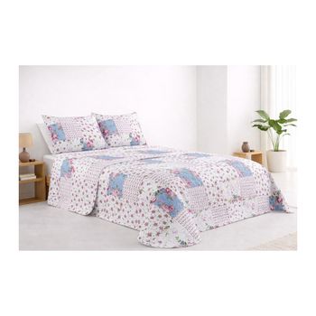 Colcha Bouti Estampado para Verano y Entretiempo, Colcha para Cama 100% Poliester, Colcha Cubre Cama para Cama 90/105/135/150/180cm, Suave, Blanco con Funda de Cojin 45x70cm. ✅ Entrega en 48-72h