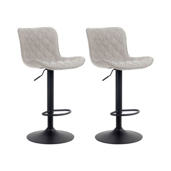 Set de 2 Taburetes de bar regulable en Tela Gris topo