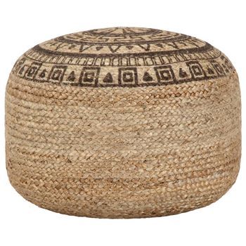 Puf Tejido A Mano Marrón 45x30 Cm Yute Vidaxl