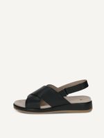 caprice sandal black made of leather without heel size 36