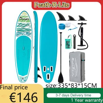 Tabla de paddle surf inflable portátil Feath-R-Lite antideslizante de 335*84*15 cm y su conjunto completo de accesorios