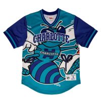 camiseta charlotte hornets nba jumbotron mesh v-neck de mitchell  ness