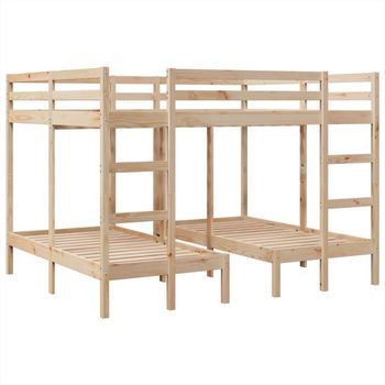 Estructura De Litera Triple Madera De Pino 160x200/80x160 Cm Vidaxl