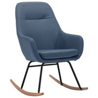 silla mecedora  sillon balancin relax de tela azul