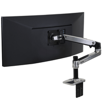 lx desk mount arm polished aluminium