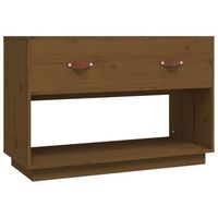 mueble tv  mueble de salon  armario tv madera maciza de pino marron miel 90x40x60 cm
