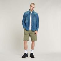 g-star raw camisa manga larga d23616-d252 slim denim-d891 faded cricket para hombre