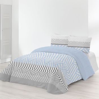 Edredón Sedalina Sherpa Daniel 550 Gr/m2 + Funda Cojín 135 Cm Rufino Diaz, Azul