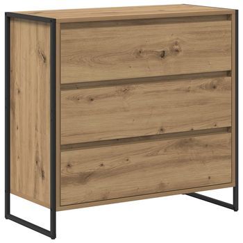 Vitrina Roble Artisan 79 X 36 X 75.5 Cm Madera De Ingeniería Vidaxl