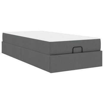 Cama Individual | Cama Para Adulto | Estructura De Cama Con Colchón 2 Pcs Gris Tenue Tela