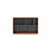 estanteria libreria en melamina nogal y grafito 80x119x32 cm