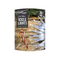 10 led cool white icicle lights