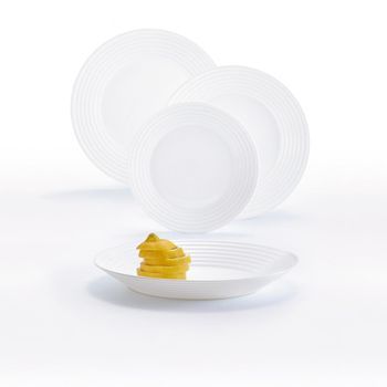 Vajilla Opal 18 Piezas - 6 Personas Luminarc Harena - Blanco Apto Microondas