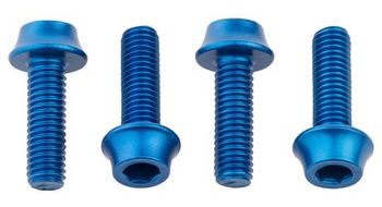 Pernos de jaula para botella de agua con forma de diente de lobo  x4  m5x15 mm azul