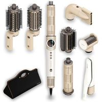 cepillo de aire moldeador multifuncion con 8 accesorios airglisse 8in1 champagne 1400w 110000rpm placas calefactoras cecotec