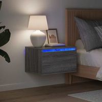 mesita de noche de pared - mueble para dormitorio - madera de ingenieria - gris sonoma 50x36x30cm