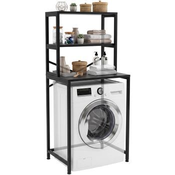 Estante Para Lavadora Torbay Metal Negro 50x68x155 Cm Clp