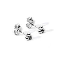 pendientes de boton para mujer de oro blanco de 9k con forma de bola