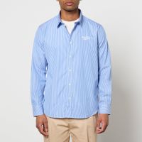 maison kitsune striped cotton-poplin shirt - s