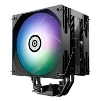 refrigerador de cpu enermax ets-t41d-argb display 2xfan pwm de 120mm 4 tubos de calor lacados de 6mm