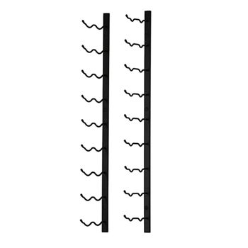 Estantería de pared de metal negra para 18 botellas