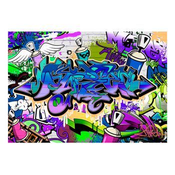 Papel Pintado 3d - Grafiti: Tema Violeta (400x280 Cm)