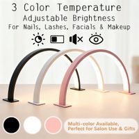 luz de belleza de escritorio en forma de u de media luna luz led sin sombras ajustable de tres colores fuente de alimentacion universal usb interruptor de control con un solo toque adecuada para