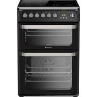 hotpoint hue61k s electric ceramic cooker - black black