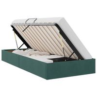 cama individual  cama para adulto  estructura de cama ottoman verde oscuro 90 x 200 cm terciopelo