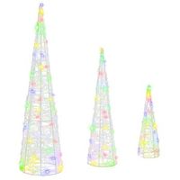 arbol de navidad  decoraciones de navidad 3 piezas multicolor 20 x 20 x 80 cm acrilico