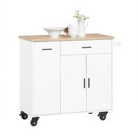 carro multiusos de servicio con 3 puertas y 1 toallero blanco 105 x 46 x 92 cm fkw126-wn sobuy es