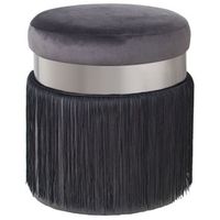 puf gris y plateado