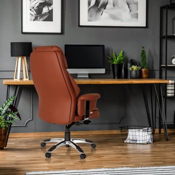 Sillón alta gama piel sintética marrón