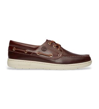 Timberland para hombre. TB0A6CXMEIW1 Náuticos Portofino Pier burdeos (41), Piel, Marrón, Plano, Cordones, Clásico