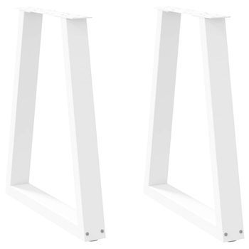 Patas Para Mesa De Comedor En Forma De V (2 Unidades), Color Blanco, 50x(72-73,3) Cm, Acero Vidaxl