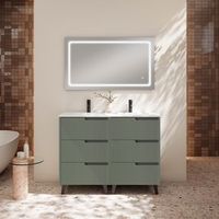 mueble ezio 120 cm 6c verde arcilla pack mueble  lavabo
