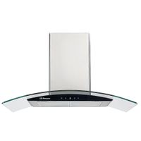 orbegozo ds 61190 in campana extractora decorativa 90 cm inox y cristal negro r clase energetica a motor 230w extraccion 6193 mh control tactil digital temporizador 9 min 2 luces led y