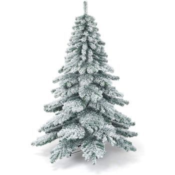 Arbol De Navidad Nevado 180cm, Costway Árbol De Navidad Verde Con Nieve, 657 Agujas De Pvc