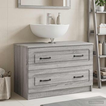Vidaxl Mueble De Lavabo Para Baño Utrecht Sonoma Gris 82 X 41 X 56 Cm