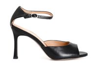 sandalia de piel con tira al tobillo black 38
