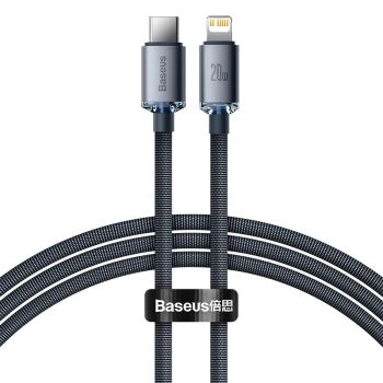 Cable Baseus Crystal Series PD20W Tipo C a iP para carga rápida y transmisión de datos, núcleo de cobre estañado, longit