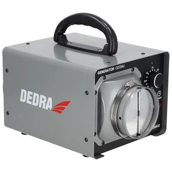 Generador de ozono 20 g/h, DEDRA DED6632, Desinfección avanzada, Eliminación de microorganismos, Ventilador integrado, Manguera flexible con conexión, Temporizador automático, Carcasa resistente