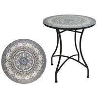 mesa de jardin redonda mosaico ceramico santiago o60x71cm