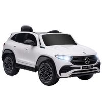 homcom coche electrico para ninos mercedes-benz eqa 12v control remoto musica bocina velocidad 3-8 kmh 1115x69x525cm blanco   aosom espana