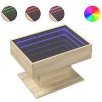 mesa de centro y led madera ingenieria roble sonoma 70x50x45 cm vidaxl