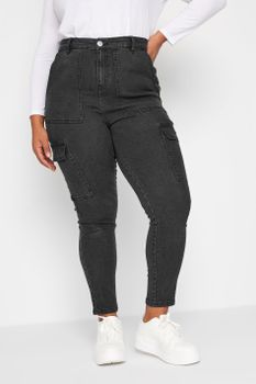Yours Vaquero Gris Cargo Ava, Mujer Curvy Y Tallas Grandes, Yours