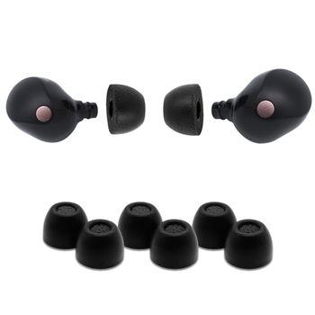 Comply Tapones para los oídos de Espuma Premium compatibles con Sony True Wireless XM5, XM4, Linkbuds S & C700N, Talla S, Nueva versión 2025 con Herramienta de Limpieza, Color Negro, 3 Pares,