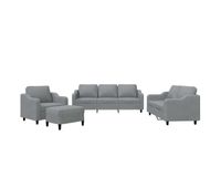 vidaxl juego de sofas con cojines 4 piezas tela gris claro